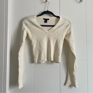 3/$45 Forever 25 Crop Vneck Flared Sleeve Light Knit Sweater